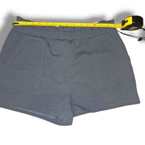 Happily Grey Women's Paperbag Trouser Short w/ Pockets Size M Navy Blue